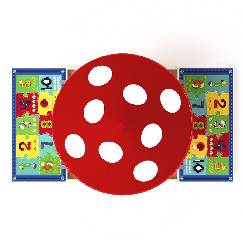 Песочница с крышкой средняя и навесом Грибок (Арифметика) - ИО 5.01.10-03