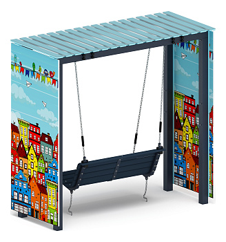 Пергола с диваном (Город) - МФ 78.06.01-04.И1 /с поликарбонатом/