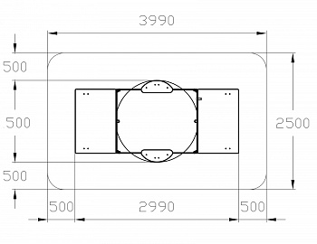 Песочница с крышкой средняя и навесом Грибок (Рыбы) - ИО 5.01.10-08