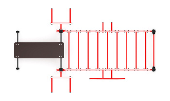 Многофункциональный спортивный комплекс (красный) МК 100.03-01