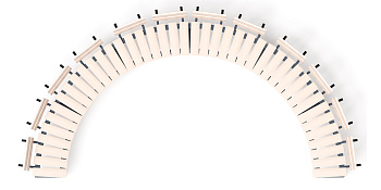 Модульная скамья радиальная (беленый дуб) МФ 42.01.25-01
