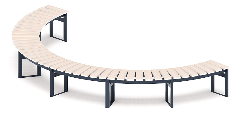 Модульная скамья радиальная (беленый дуб) МФ 42.01.24-01