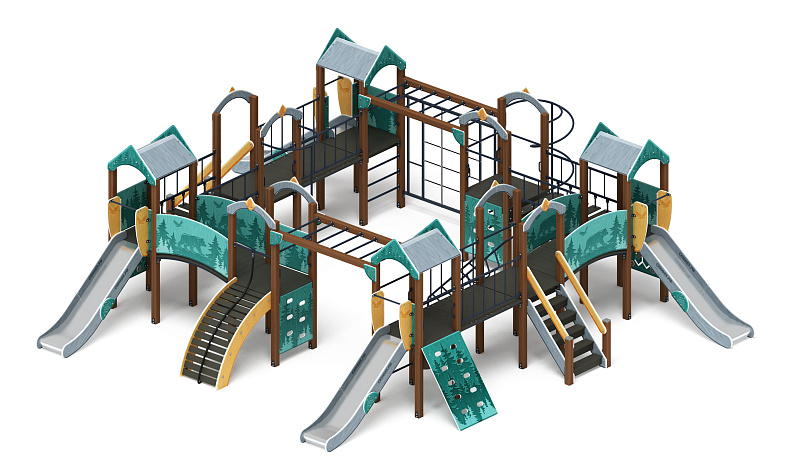 Остров детства (Тайга) - ДИК 2.01.8.01-03 - Игровой комплекс H=1200