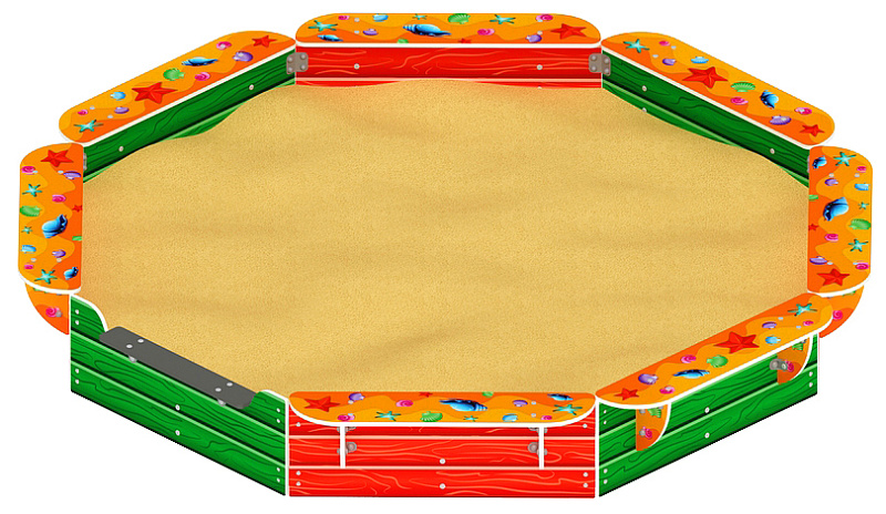 Песочница восьмигранная (Ракушки) - ИО 5.01.04-40