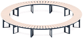Модульная скамья радиальная (беленый дуб) МФ 42.01.26-01
