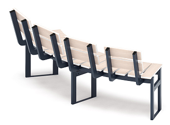 Модульная скамья радиальная (беленый дуб) МФ 42.01.18-01