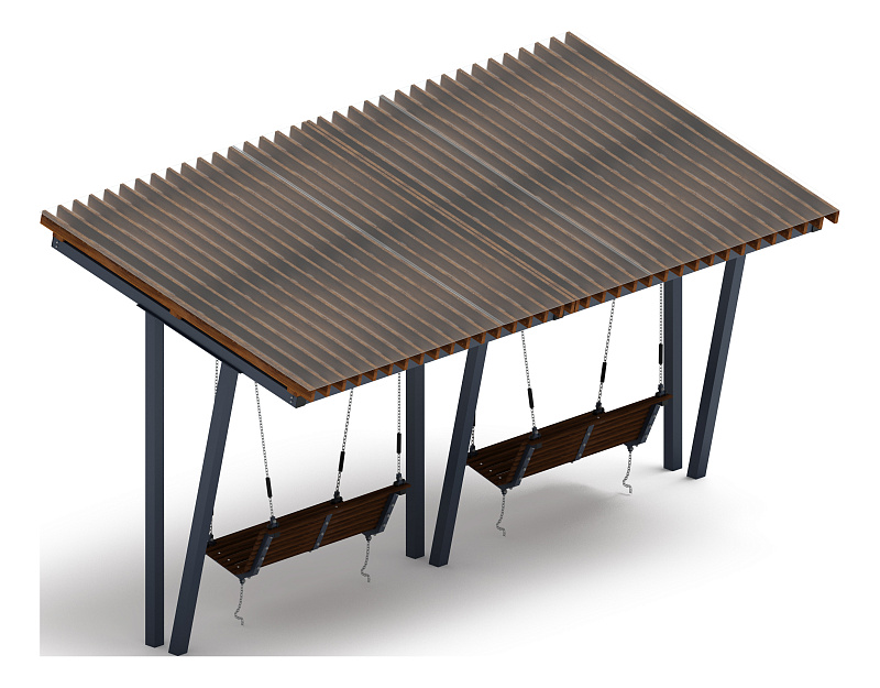 Пергола с диваном - МФ 78.03.02-И1 /с поликарбонатом/