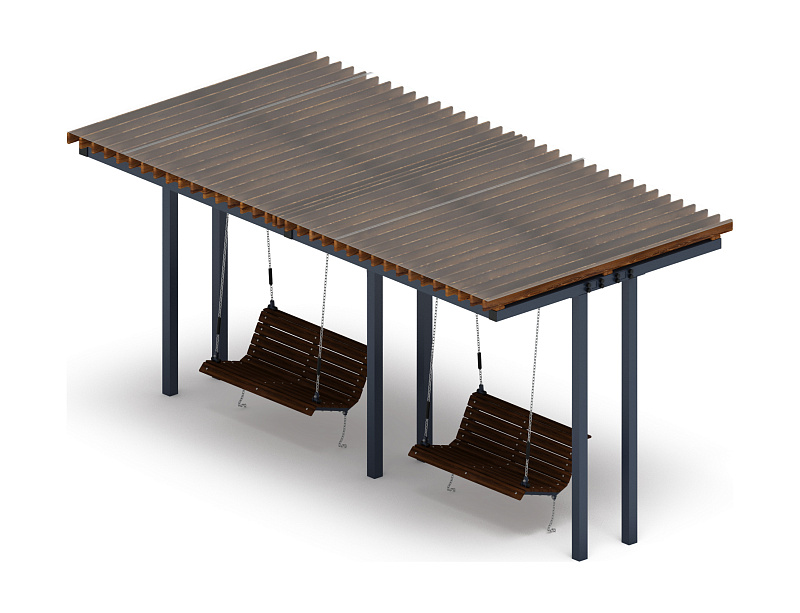 Пергола с диваном - МФ 78.04.02-И1 /с поликарбонатом/