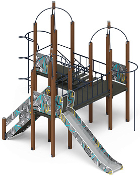 Навина (Техно-голубой) - ДИК 2.09.06-01 - Игровой комплекс H=1500