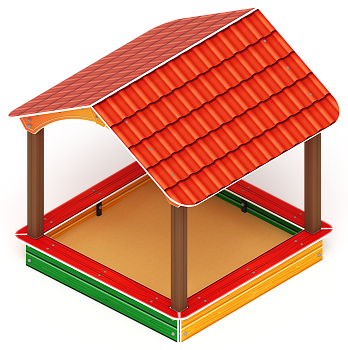 Песочный дворик с навесом Домик - ИО 6.01.02