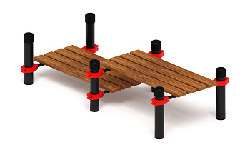 Гимнастическая скамья двойная разноуровневая