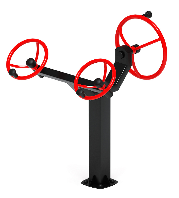 Рули (положение сидя) красный - Уличный тренажер - СТ 104-11