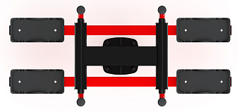 Двойные лыжи (красный) - Уличный тренажер - СТ 009-11.И1