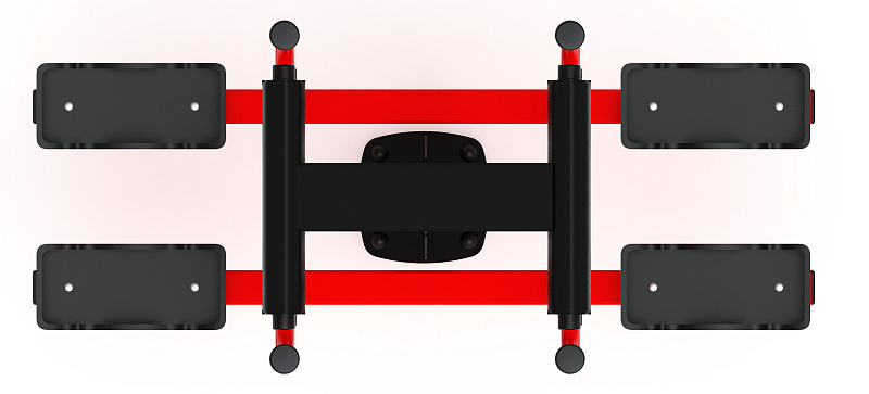 Двойные лыжи (красный) - Уличный тренажер - СТ 009-11.И1