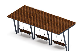 Пергола с диваном - МФ 78.03.03-И1 /с поликарбонатом/