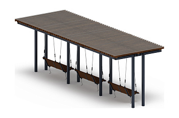 Пергола с диваном - МФ 78.04.03-И1 /с поликарбонатом/