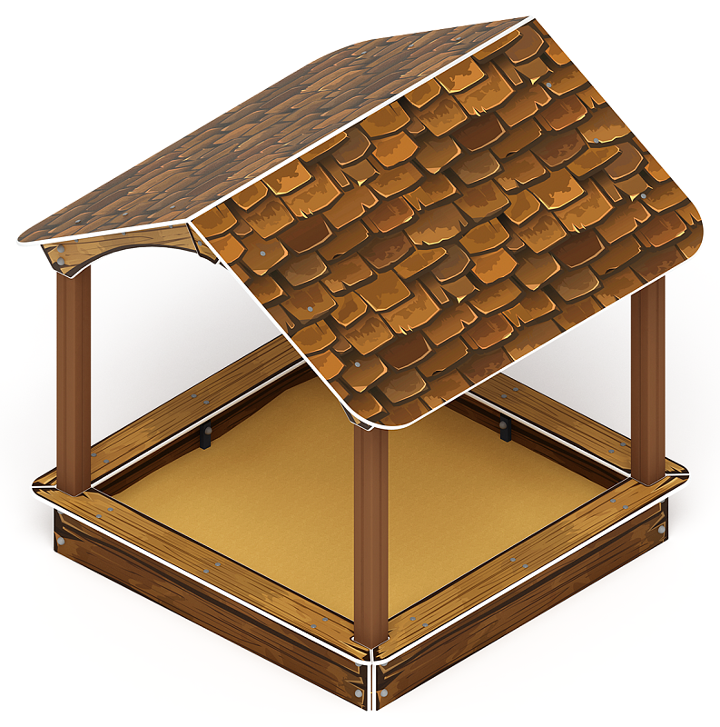 Песочный дворик с навесом Домик (Коричневый) - ИО 6.01.02-01