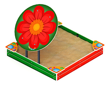 Песочница средняя с навесом Цветок (Ракушки) - ИО 5.01.08-02