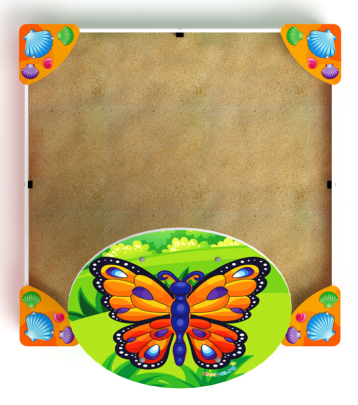 Песочница средняя с навесом Бабочка (Ракушки) - ИО 5.01.09-02