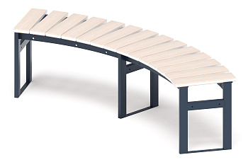 Модульная скамья радиальная (беленый дуб) МФ 42.01.17-01