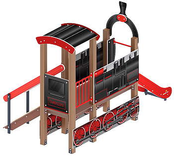 Паровозик (черный) мини - ДИК 1.03.5.01-10 - Игровой комплекс H=750
