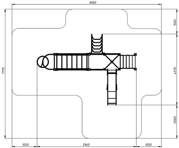 Навина (Техно-голубой) - ДИК 2.09.02-01 - Игровой комплекс H=1200